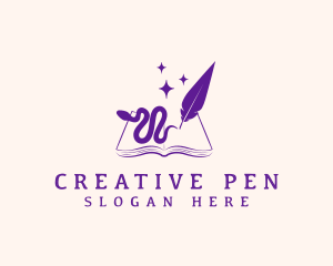 Quill Pen Snake logo design