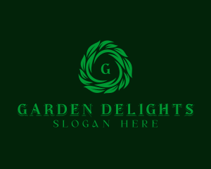 Leaves Nature Garden logo design