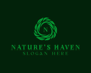 Leaves Nature Garden logo design