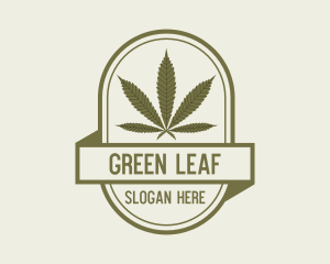 Vintage  Hemp Leaf logo design