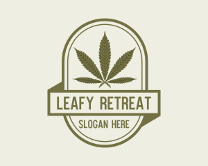 Vintage  Hemp Leaf logo design