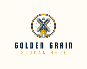 Wheat Farm Windmill logo design