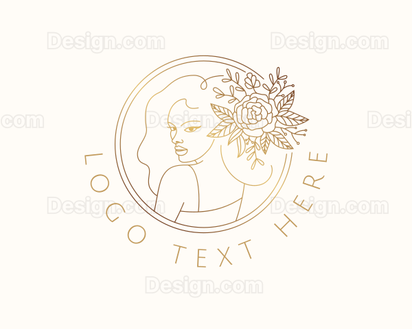 Golden Flower Woman Logo