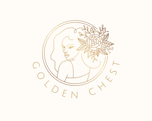 Golden Flower Woman  logo design