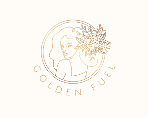 Golden Flower Woman  logo design