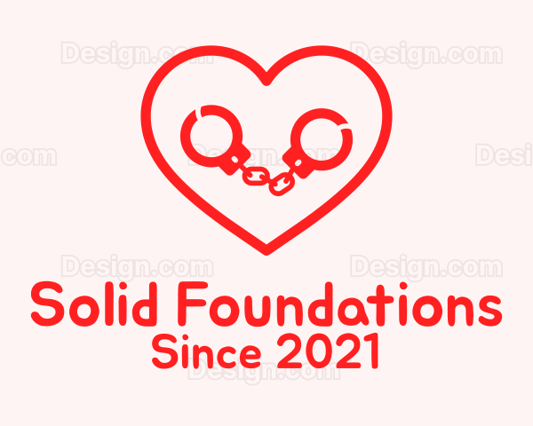 Red Heart Handcuffs Logo