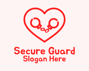 Red Heart Handcuffs  Logo