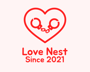 Red Heart Handcuffs  logo design