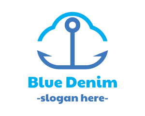 Blue Anchor Cloud logo design