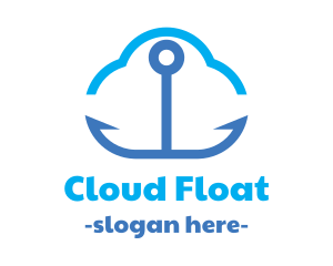 Blue Anchor Cloud logo design