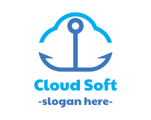 Blue Anchor Cloud logo design