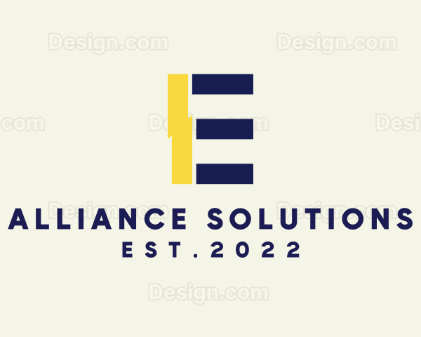 Electric Bolt Letter E Logo