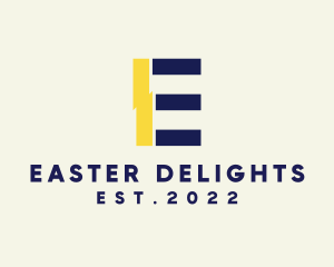 Electric Bolt Letter E logo design