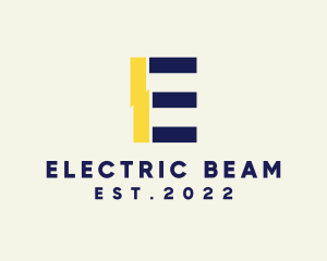 Electric Bolt Letter E logo design