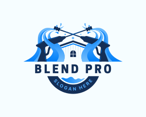 Pressure Washer Home Cleaning logo design