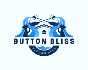 Pressure Washer Home Cleaning logo design