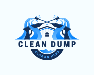 Pressure Washer Home Cleaning logo design