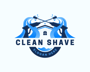 Pressure Washer Home Cleaning logo design