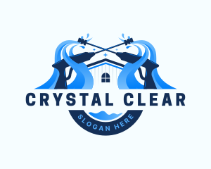 Pressure Washer Home Cleaning logo design