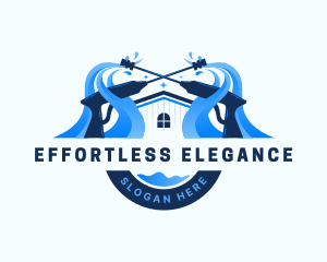 Pressure Washer Home Cleaning logo design