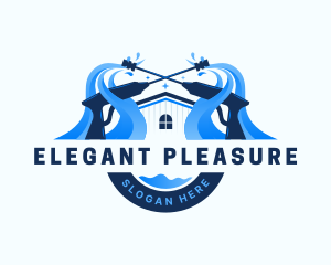 Pressure Washer Home Cleaning logo design