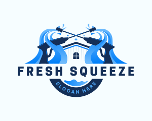 Pressure Washer Home Cleaning logo design