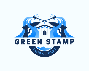 Pressure Washer Home Cleaning logo design