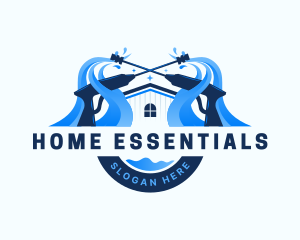 Pressure Washer Home Cleaning logo design