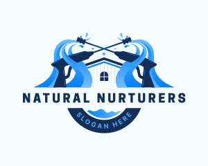 Pressure Washer Home Cleaning logo design