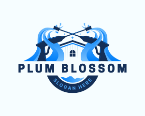 Pressure Washer Home Cleaning logo design