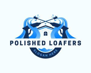 Pressure Washer Home Cleaning logo design