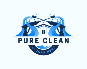 Pressure Washer Home Cleaning logo design