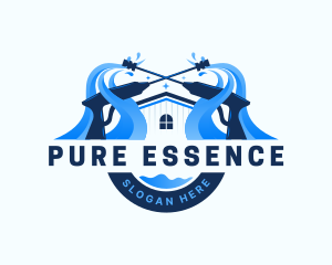 Pressure Washer Home Cleaning logo design