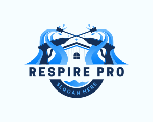 Pressure Washer Home Cleaning logo design