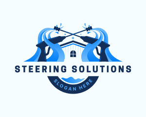 Pressure Washer Home Cleaning logo design