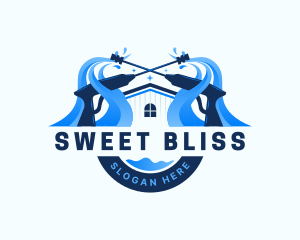 Pressure Washer Home Cleaning logo design