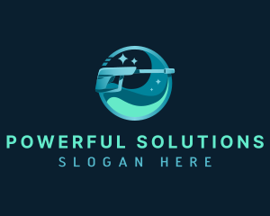 Pressure Washing Disinfection logo design