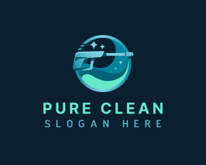 Pressure Washing Disinfection logo design