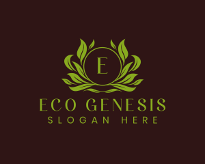  Eco Leaf Ornament logo design