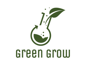 Green Laboratory Leaf logo design