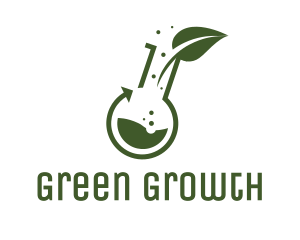 Green Laboratory Leaf logo design