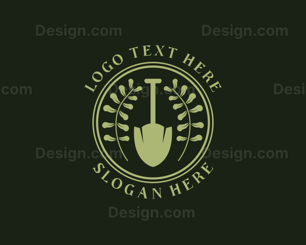 Wreath Shovel Landscaping Logo