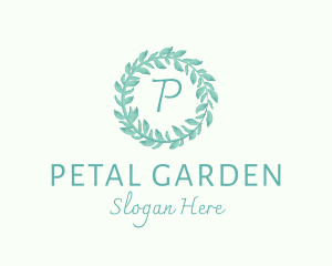 Watercolor Wreath Flower logo design