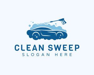 Car Pressure Washer Cleaning logo design