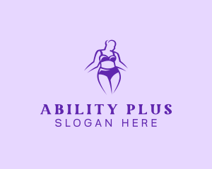 Plus Size Woman Bikini logo design