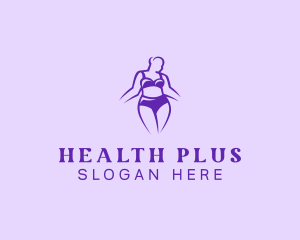 Plus Size Woman Bikini logo design