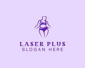 Plus Size Woman Bikini logo design