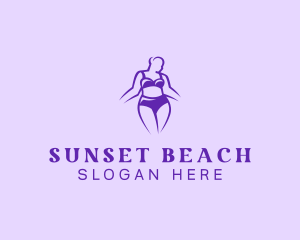 Plus Size Woman Bikini logo design