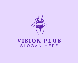 Plus Size Woman Bikini logo design