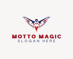 Flying Eagle Letter M logo design